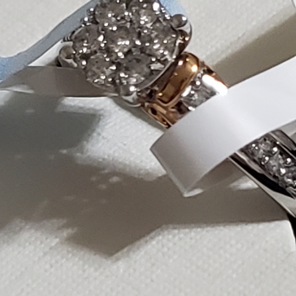 Hallmark Sterling & 10k Rose Gold Diamond Engagement Ring. SZ 7 ❤️ - Picture 6 of 13